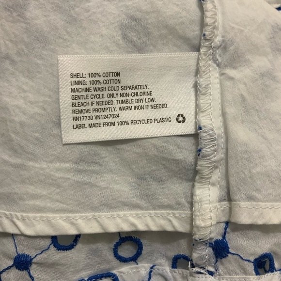 Alexis for Target Dress White & Blue Eyelet Tulip Sleeve Mini XL - Picture 4 of 10